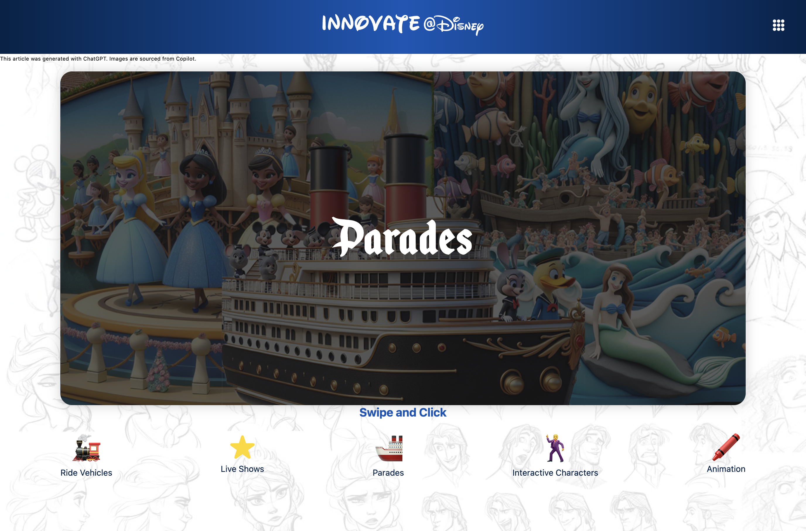 Innovate @Disney - Interactive exploration of how Disney designs their attractions.